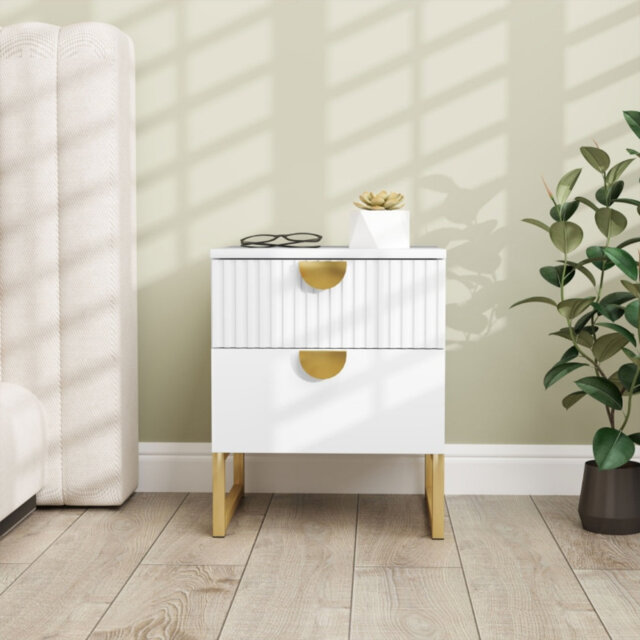 40cm W Engineered Wood Bedside Table