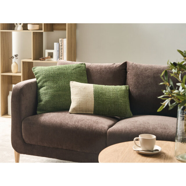 Set of 2 Decorative Cushions ANISOPTERA Cotton 30 x 50 cm 45 x 45 cm Green Solid