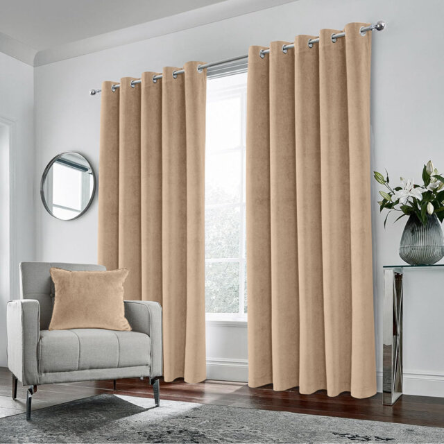 Pittsboro Crushed Velvet Eyelet Windows Panel Curtains