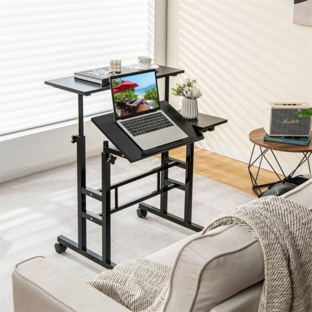 Adjustable Metal Base Computer Desk