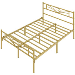 88.5cm Height Metal Bed Frame with Cloud-inspired Design Headboard