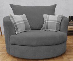 Alcrossagh Upholstered Swivel Barrel Chair