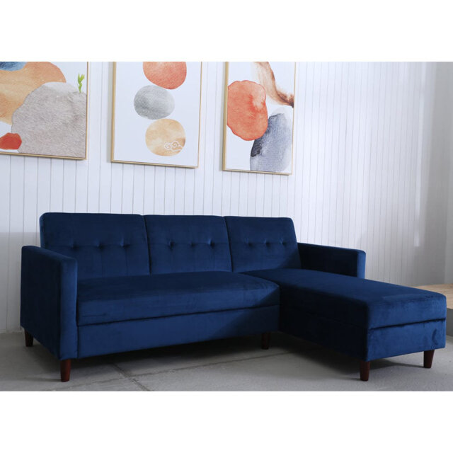 Campos 3 Seater Velvet Corner Sofa