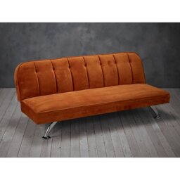Brighton 3 Seater Velvet Fabric Sofa Bed â Luxurious and Comfortable Modern Loveseat with Strong Metal Legs, Ideal for Bedroom, Lounge, Studio, or H