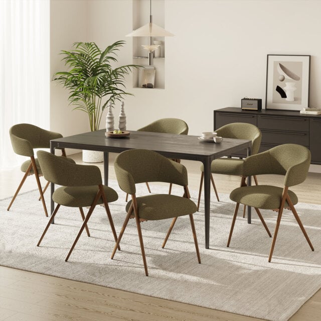 Reclining Dining Chairs, 135Â° Recline & Wide Seat, Modern Fabric Upholstery