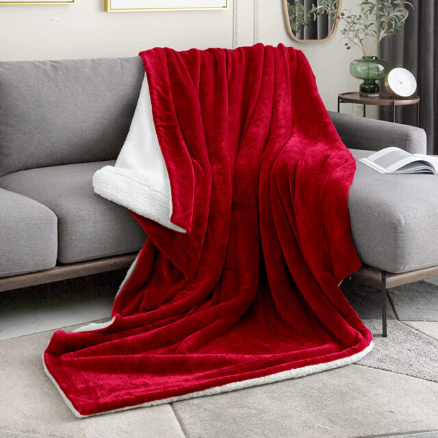 Formaran Sherpa Fleece Fur Thick Reversible Blanket Throw