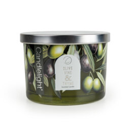 Plant / Floral Scented Jar Candle with Glass Holder