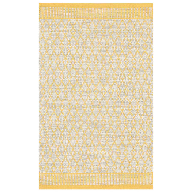 Handmade Dhurrie Cotton Yellow Rug