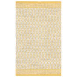 Handmade Dhurrie Cotton Yellow Rug