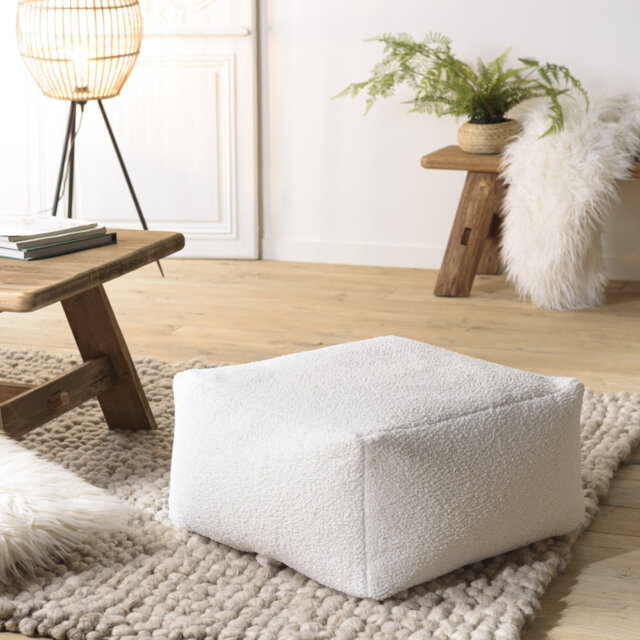 53cm Wide Square Pouf Ottoman