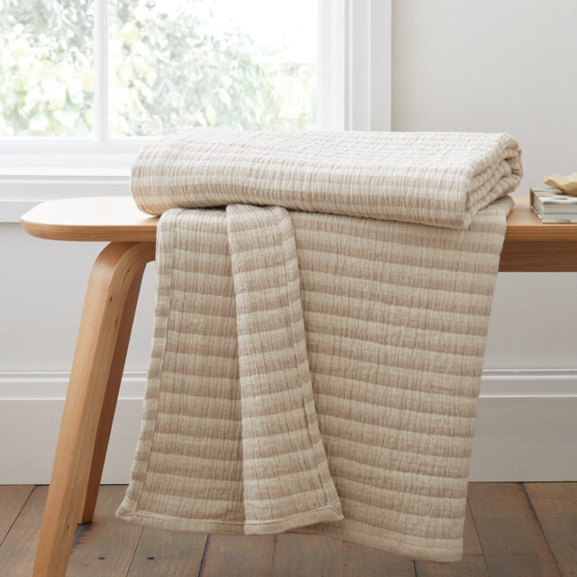 Cotton Muslin Stripe 150x200cm Blanket Throw