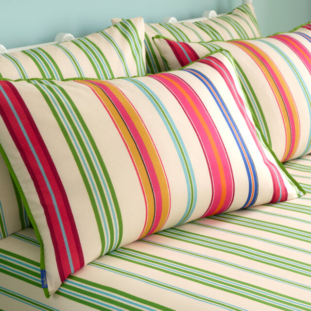 Sophie Stripe 100% Cotton Reversible Standard Pillow case Pair