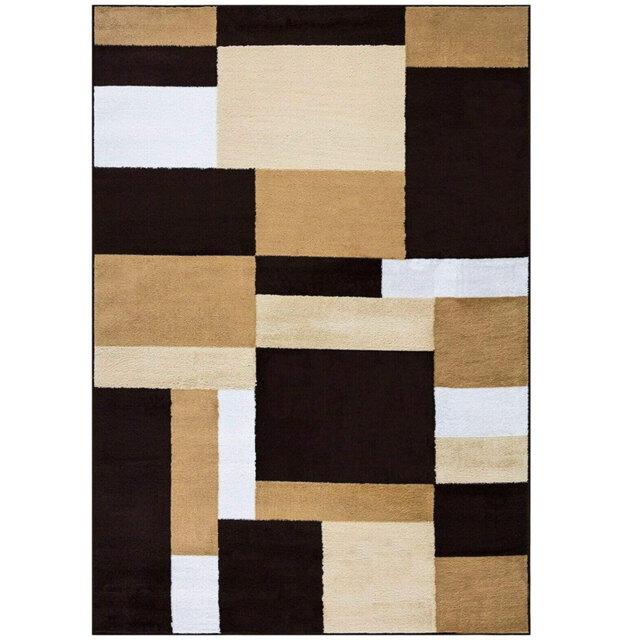 KILAS Brown Beige  Area Rug & Runner â Non-Slip Polypropylene Carpet for Hallway, Bedroom & Kitchen