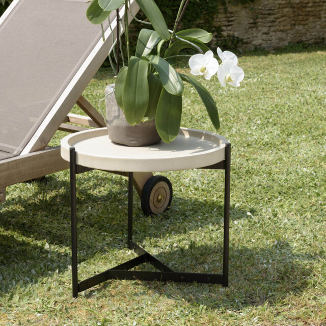 Akil Round Outdoor Side Table , 52cm cm W 50cm cm D