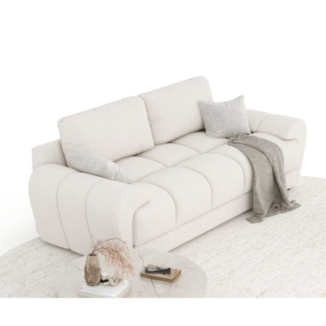 Three-seater round arm Sofa