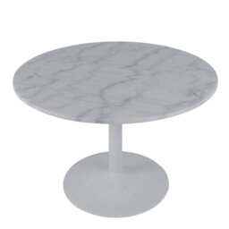 Baskas Round Marble Top Metal Base Dining Table