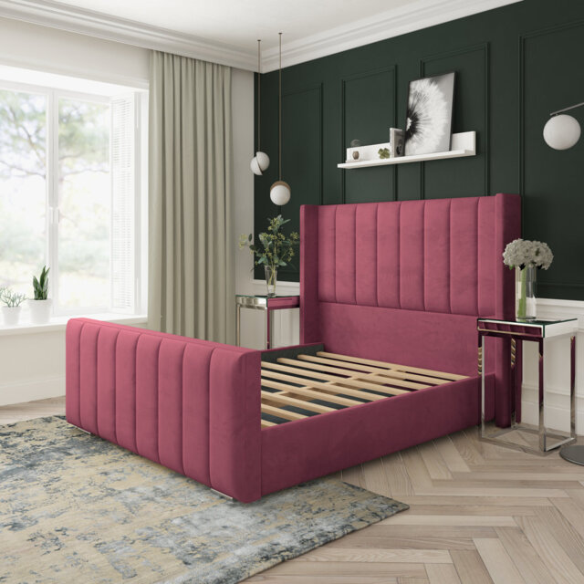 Aspen Plush Velvet Upholstered Bed Frame