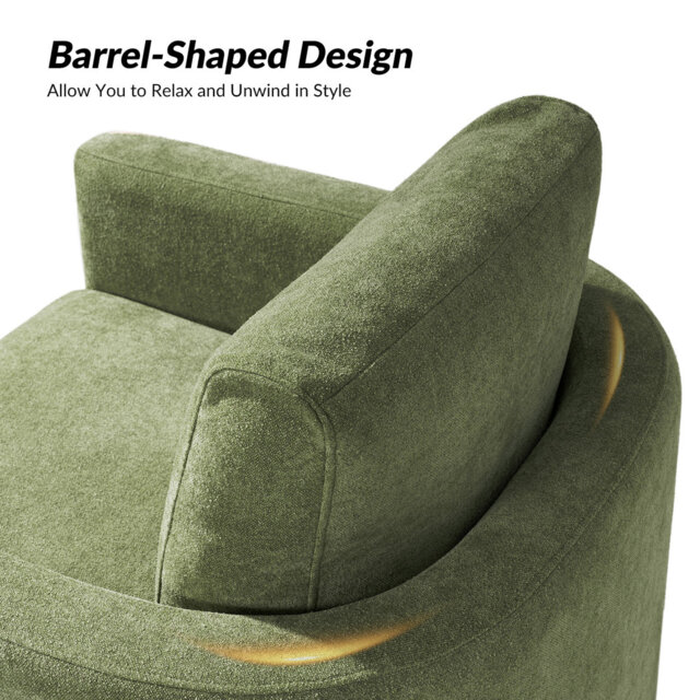 Nicha Modern Feather Blend Solid Wood Swivel Barrel Chair With Deep Seat Set Of 2