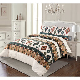 Multicolour Trendy Printed Bedspread Floral Design Quilted with Pillow Shams