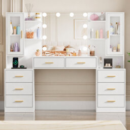 Elowen Dressing Table with Mirror，Modern Makeup Vanity Set for Bedroom