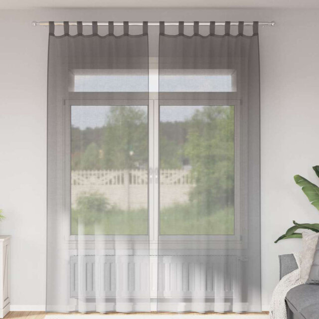 Voile Curtains With Tab Top 2 Pcs