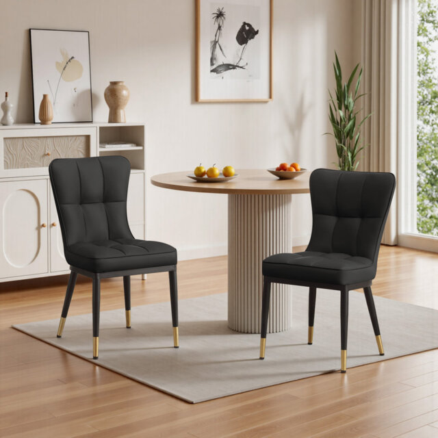 50cm H Tufted Upholstered Metal Upholstered Back Side Chair