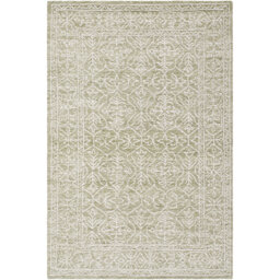 Sicily-Hand Tufted Charcoal Blue Wool Traditional Vintage Boho Fringe Living Dining Bedroom Rug
