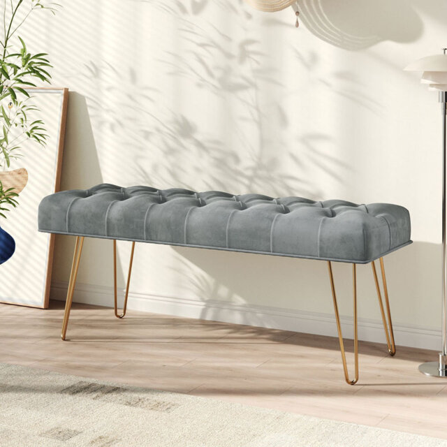 Velvet Upholstered Bench