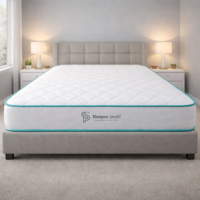 Single Mattress 90 X 190cm, Affordable 3ft Memory Foam and Spring Mattress. Approx. 7 inch/18cm Deep with Quilted Cool Touch Cover & Blue Tape Edge, F