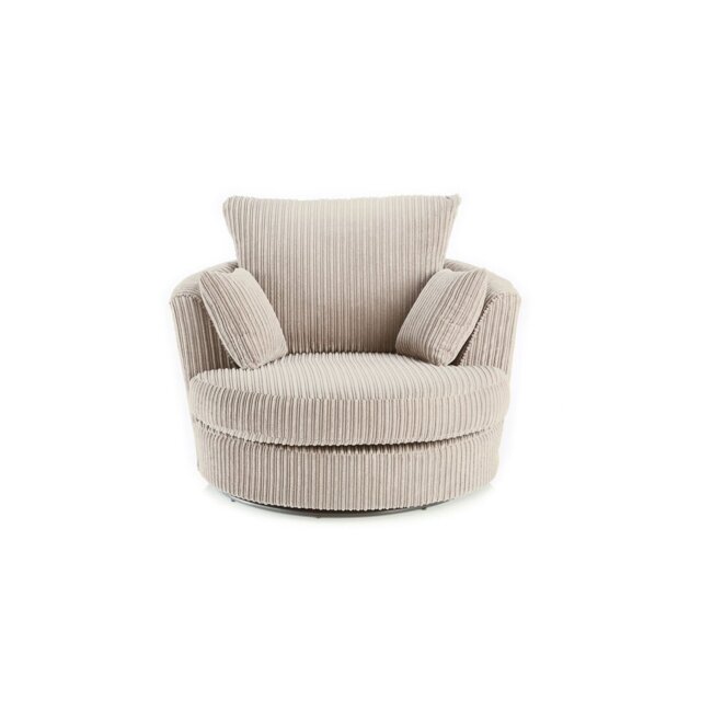 Stout Upholstered Swivel Barrel Chair