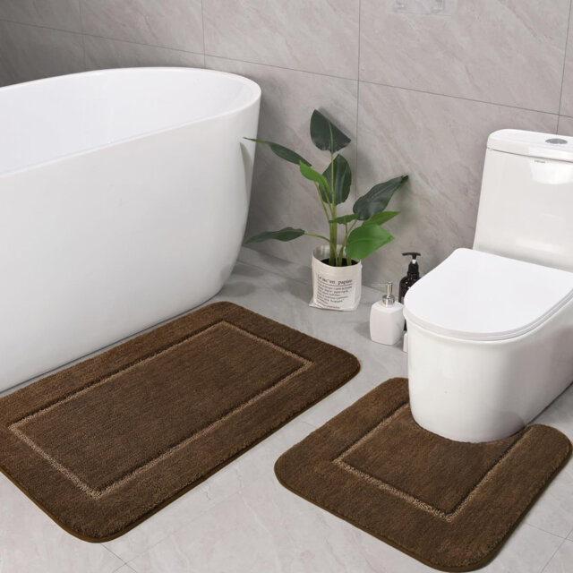 2 Piece Set Rectangle/u-shaped Bath Mat