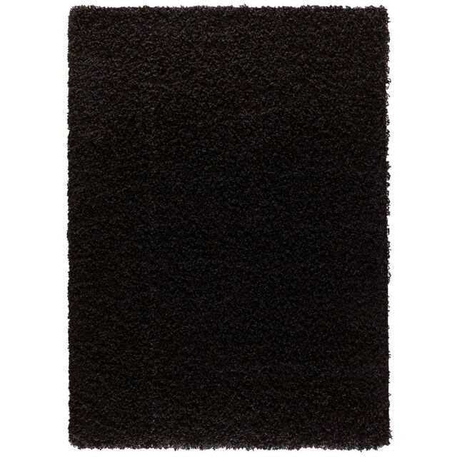 Verona Thick Black Shaggy Area Rug â Soft Pile, Non-Slip, Durable Polypropylene Carpet for Living Room, Bedroom & Hallway