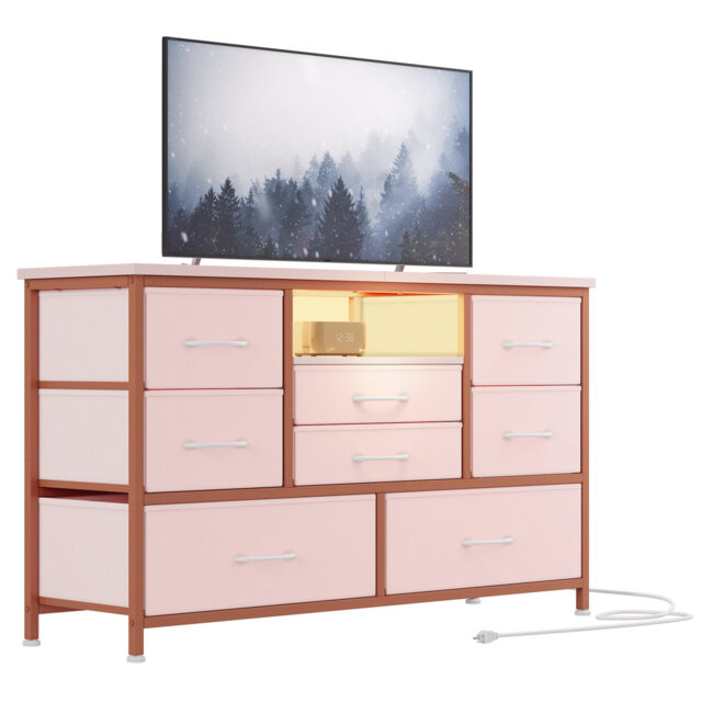 "Unfinished TV Stand for TVs up to 50"" with Fireplace Included"