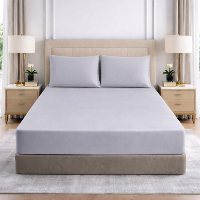 25cm Deep Pocket Fitted Sheet - Soft Microfiber Elasticated Bed Sheet Bottom