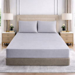 25cm Deep Pocket Fitted Sheet - Soft Microfiber Elasticated Bed Sheet Bottom