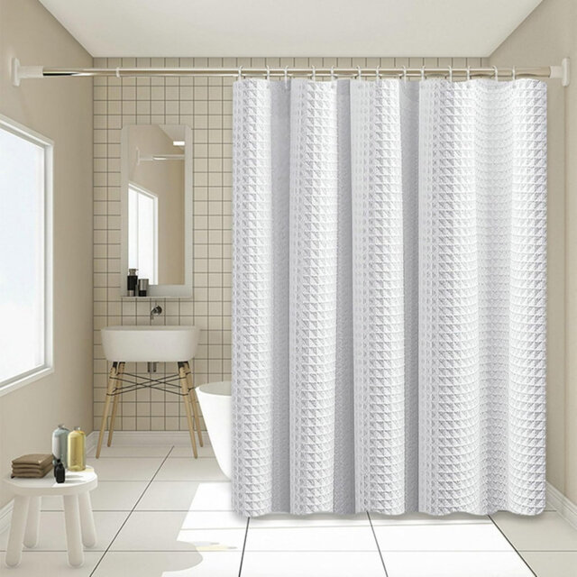 Shower Curtain Waffles Shower Curtains 200 x 200 cm Bathroom Curtains Waterproof Anti-Mould