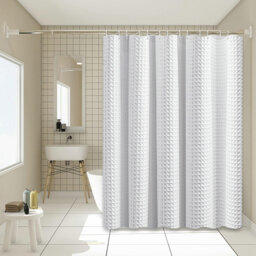 Shower Curtain Waffles Shower Curtains 200 x 200 cm Bathroom Curtains Waterproof Anti-Mould