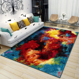 Modern Luxury Hand Carved Multi Colour Bedroom Carpet Small Floor Rug Mat