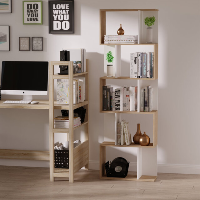 Sunlight Spire 184.5cm H x 152.4cm W Geometric Bookcase