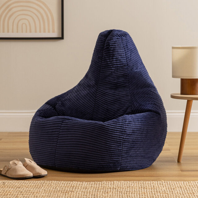 icon Dalton Medium Beanbag Corduroy Navy Blue