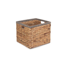 Wicker Storage Basket with Grey Rope border
