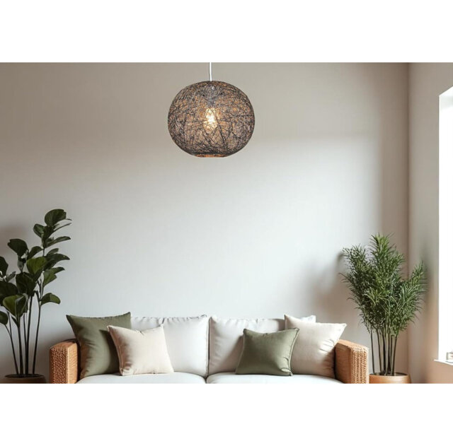 25cm H Rattan Dome Lamp Shade ( No Direct Attachment Method ) in Brown