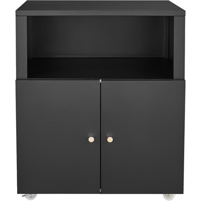 Metal Printer Stand & File Cabinet – 2-Door Storage Cupboard with Adjustable Shelf, Mobile Filing Cabinet for Home Office, Garage, Small Spaces
