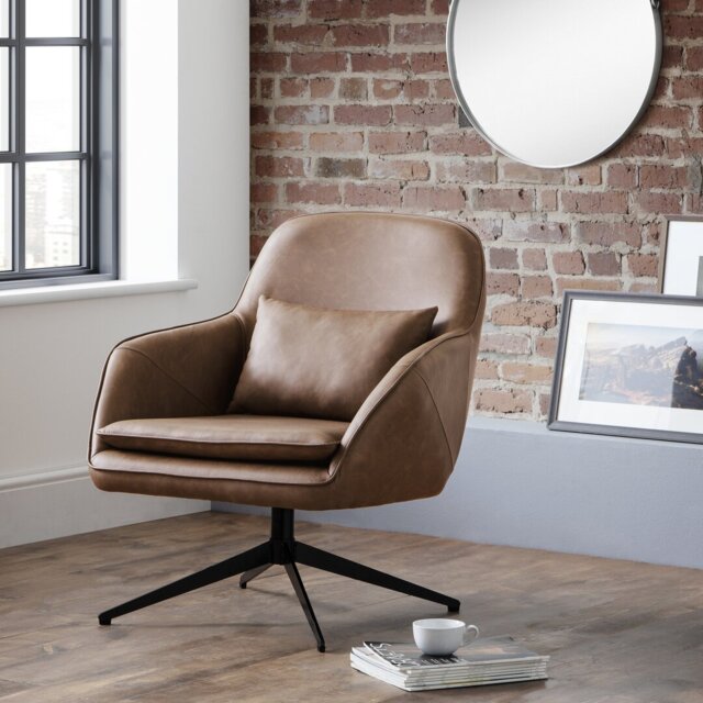 Gainz Faux Leather Swivel Armchair
