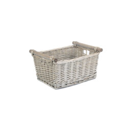 Wicker Wooden Handled Storage Basket