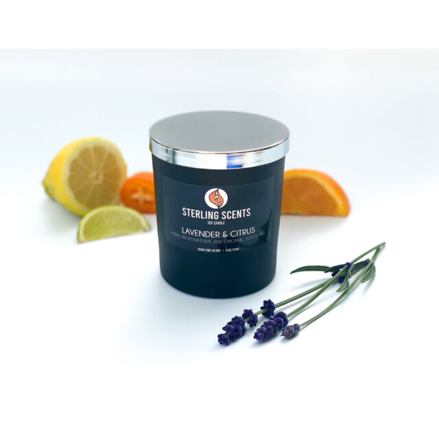 Citrus Scented Jar Candle with Glass Holder