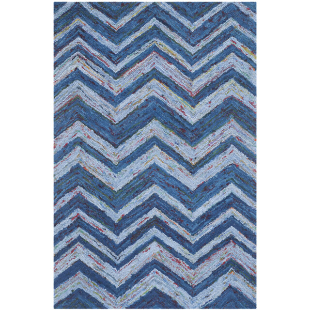 Lyla Handmade Tufted Cotton Blue Rug