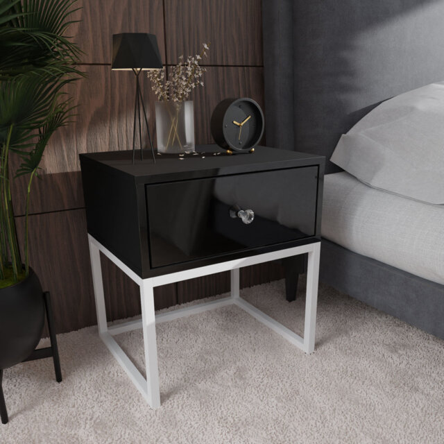 Ashalee 45cm W Steel Bedside Table