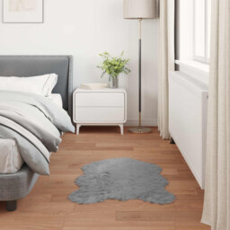 Faux Sheepskin Rug Tafalla Grey 80 X 250 Cm Polyester