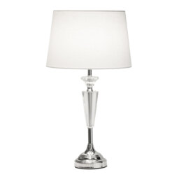 Wauregan 55cm Crystal Glass Chrome Table Lamp